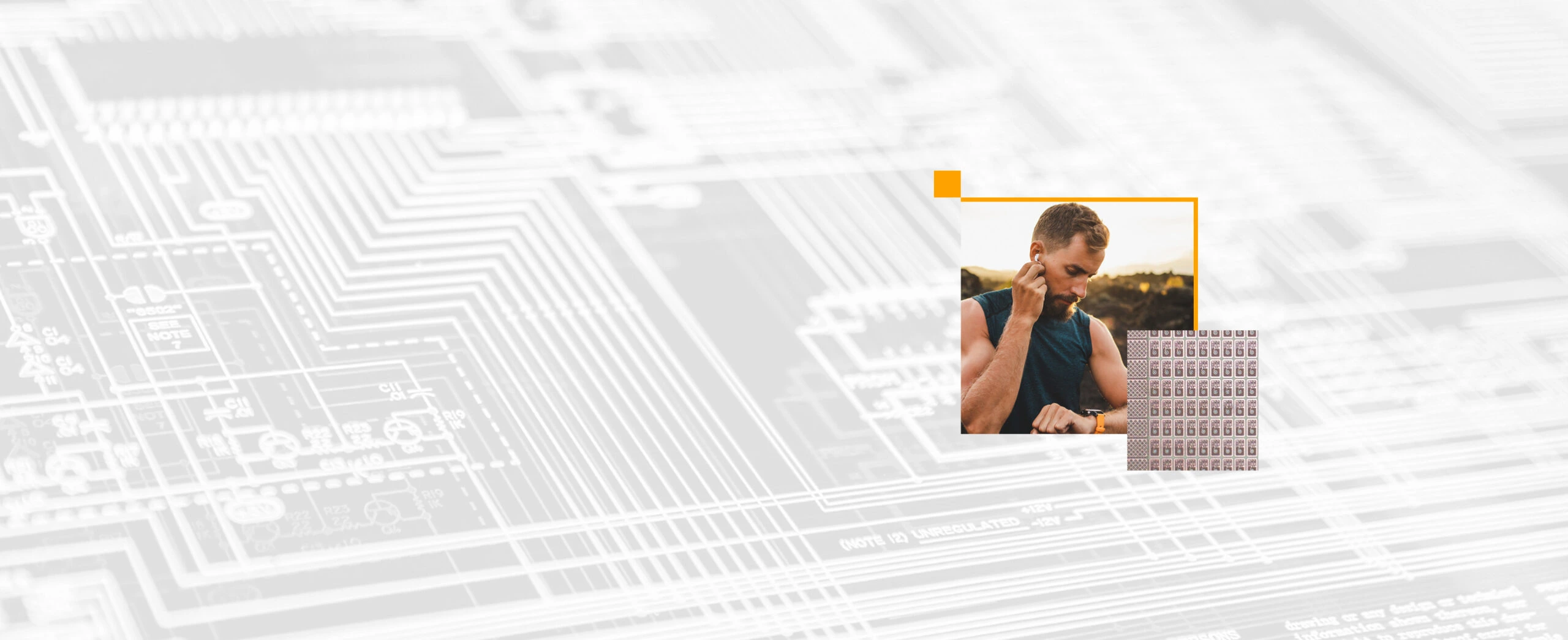 Hero background with image of wearable tech